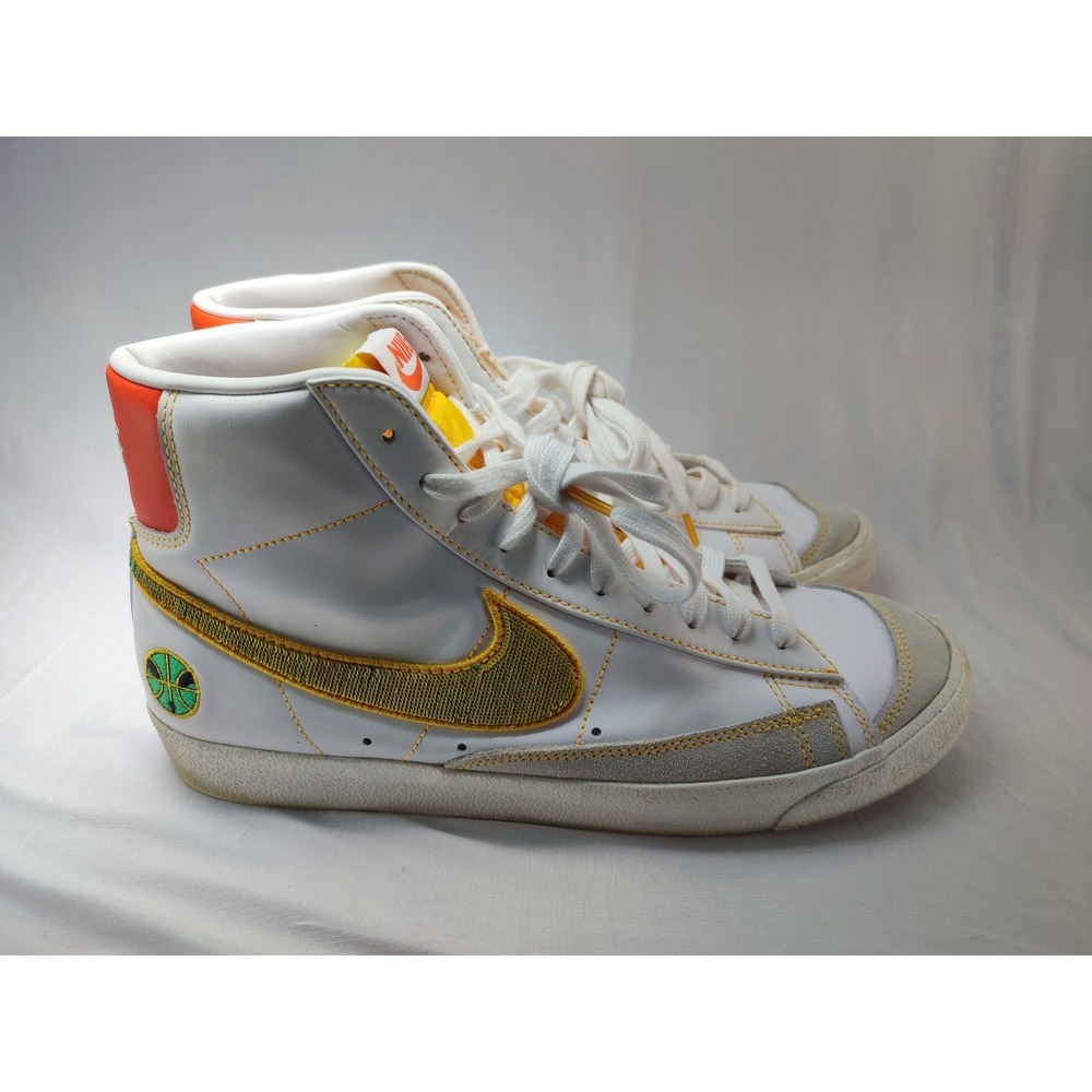 Nike Blazer Mid 77 Rayguns White Gold Sequin Swoosh Mens Size 11.5 - Picture 2 of 12